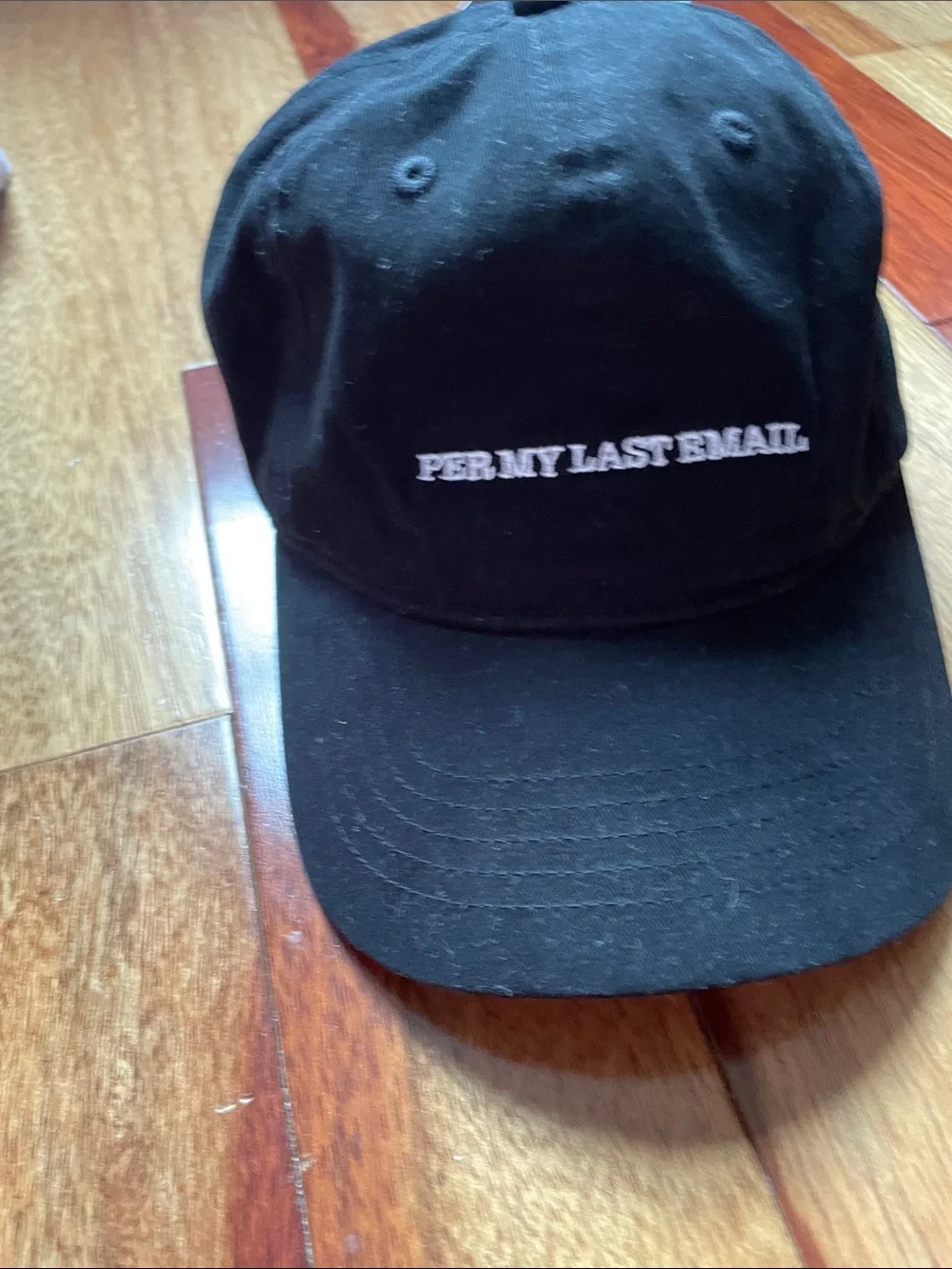 Time and Tru Black Baseball Cap with White Embroidered Text
